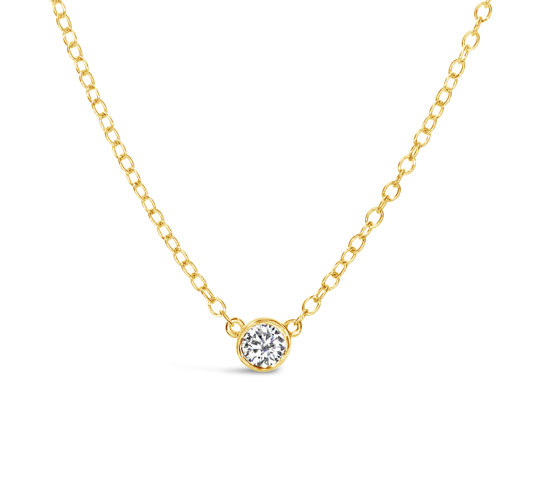 Diamond Solitaire Bezel Set Pendant