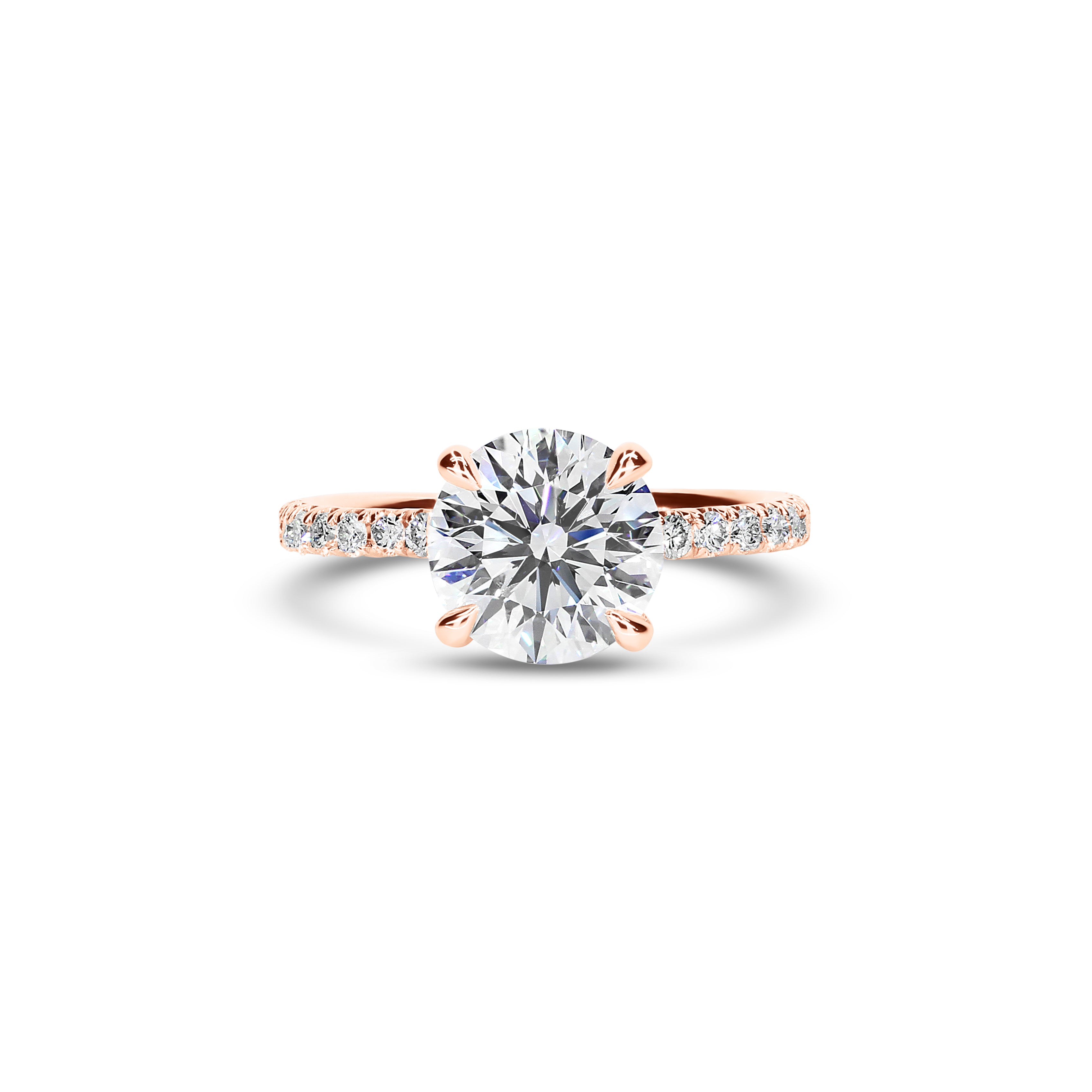 Petit Scallop Round Engagement Ring