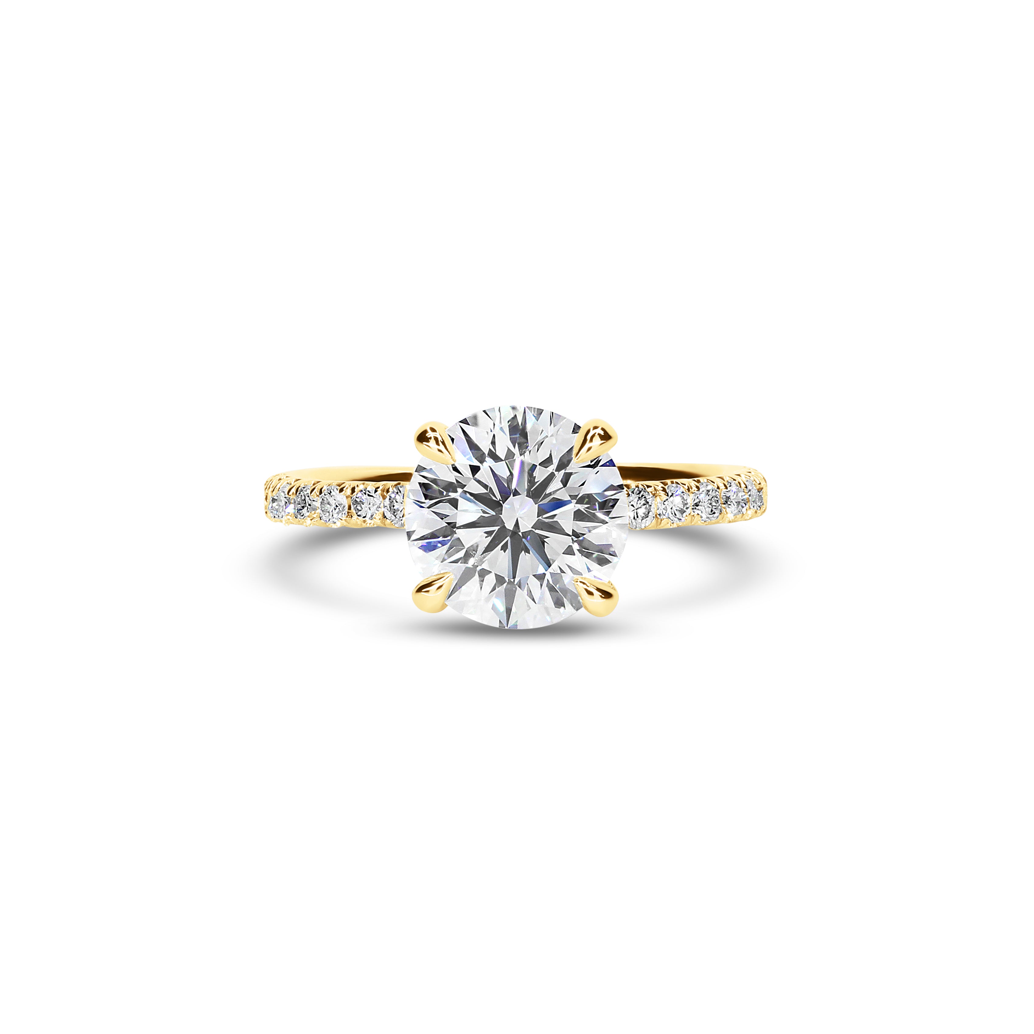 Petit Scallop Round Engagement Ring