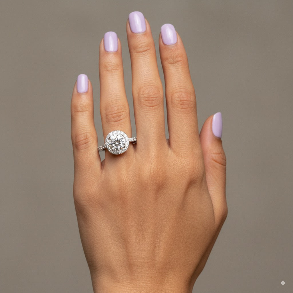 Luminous Halo Round Engagement Ring