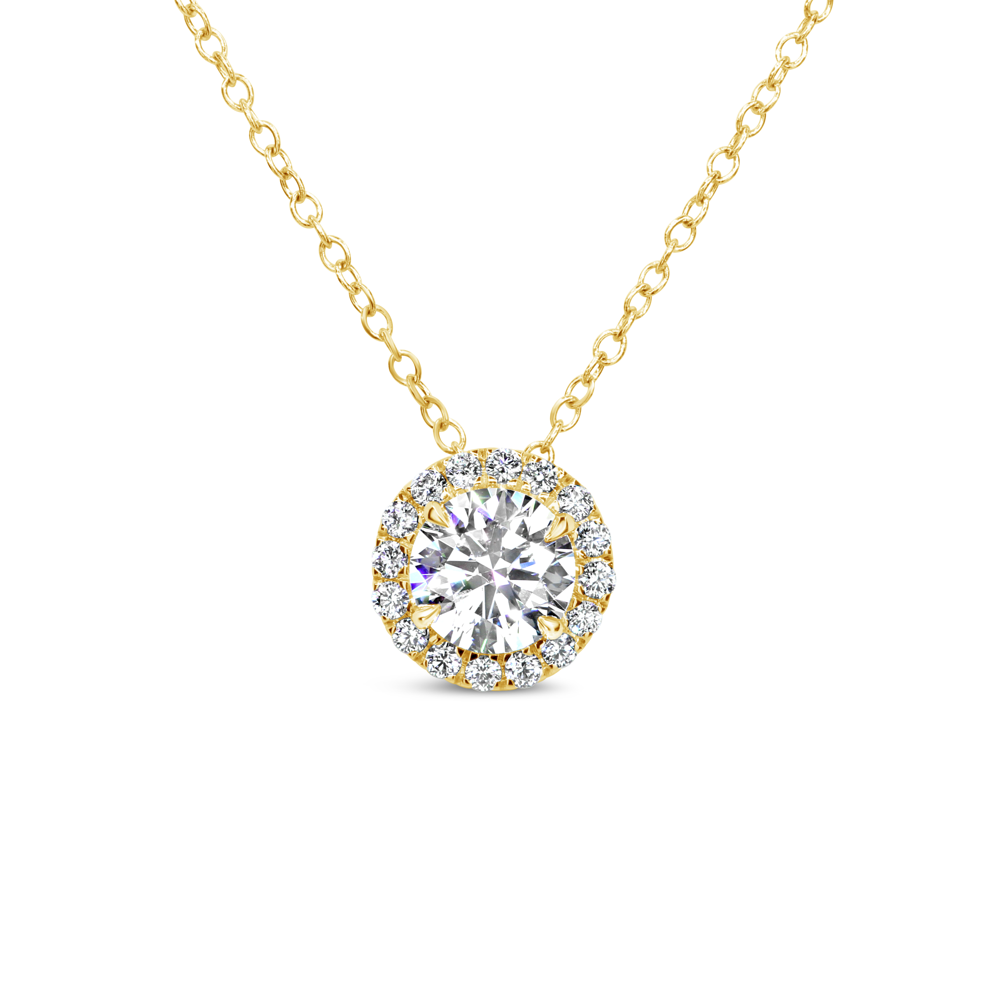 Diamond Circular Diamond Halo Pendant