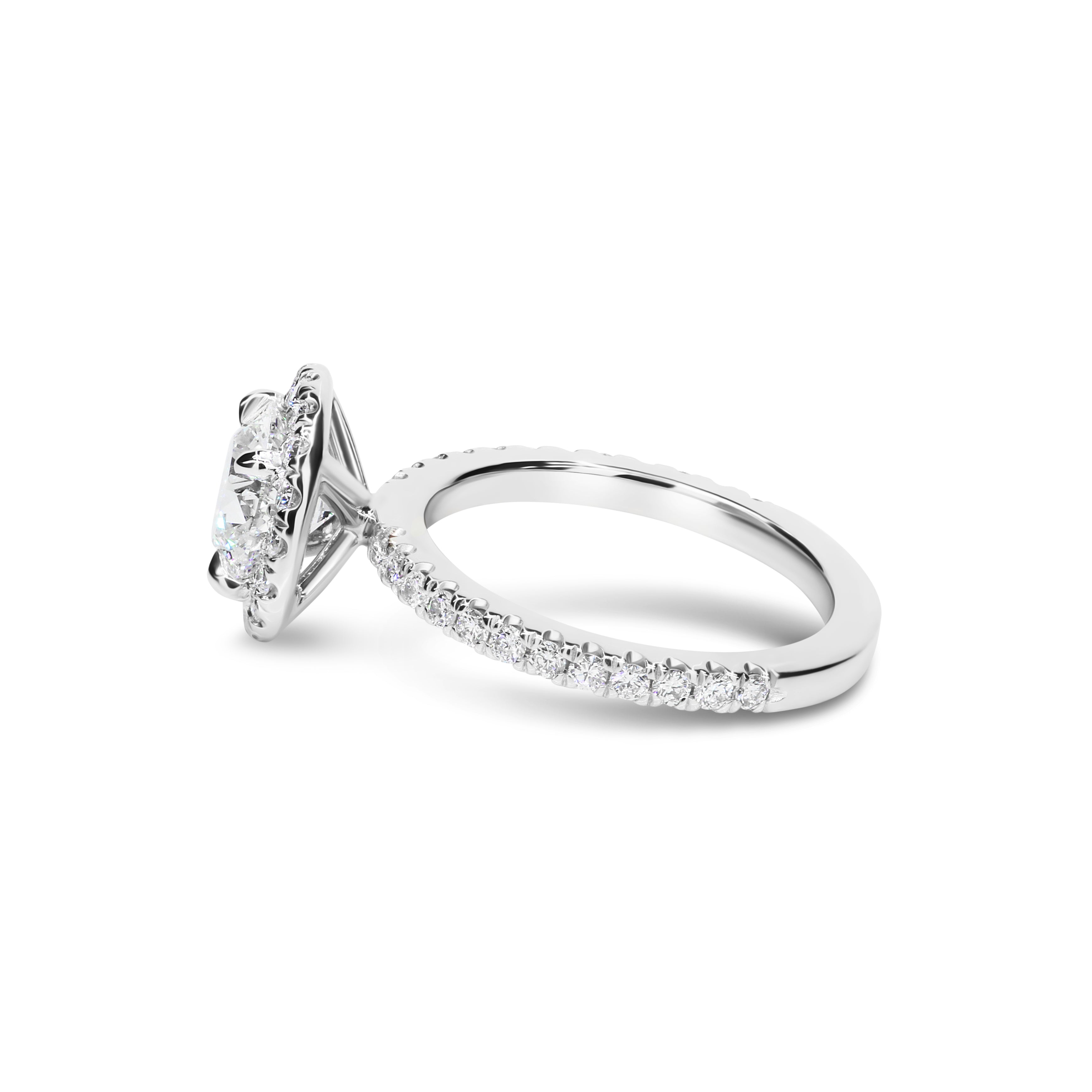 Luminous Halo Round Engagement Ring