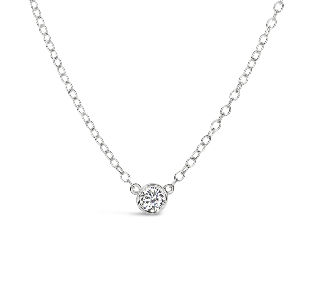 Diamond Solitaire Bezel Set Pendant