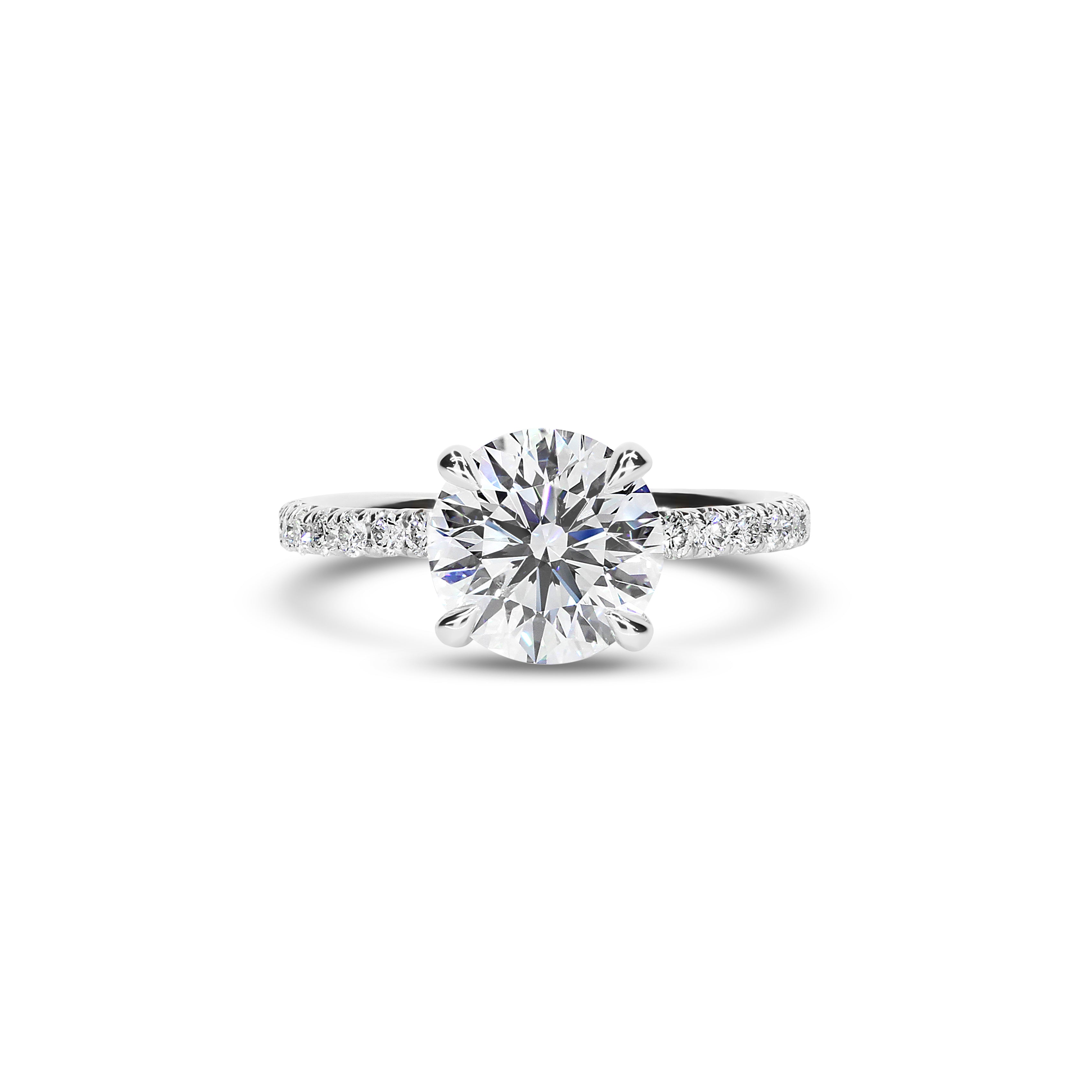 Petit Scallop Round Engagement Ring