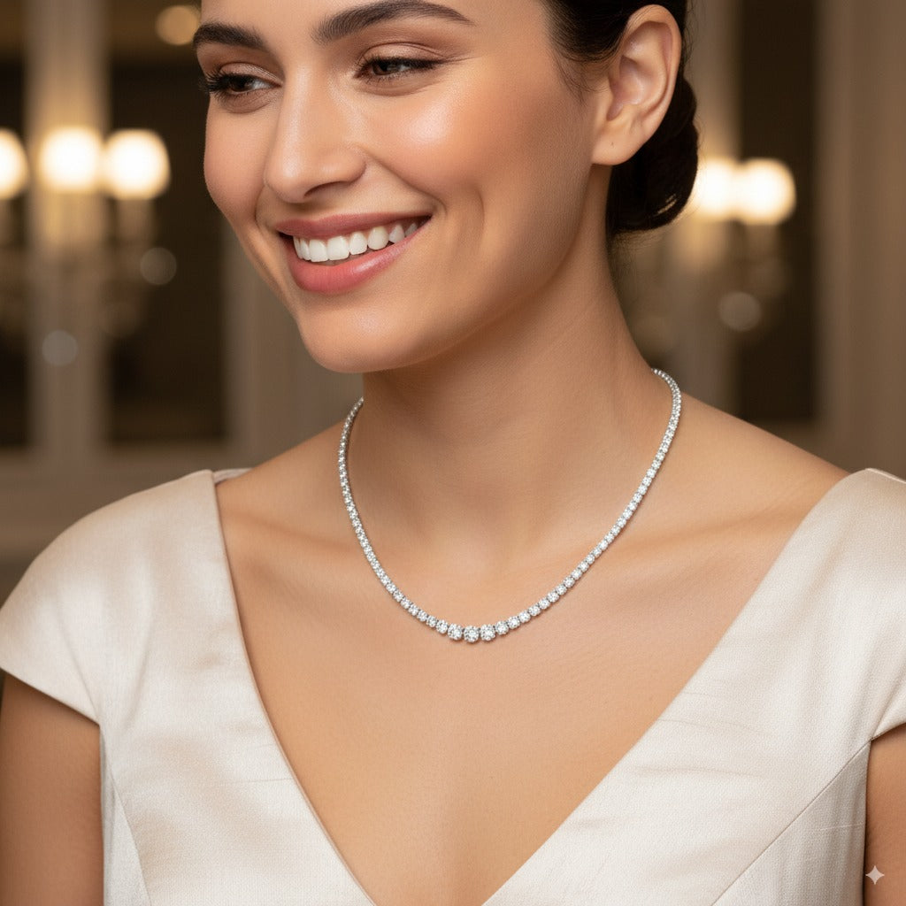Diamond Graduating Tennis Necklace