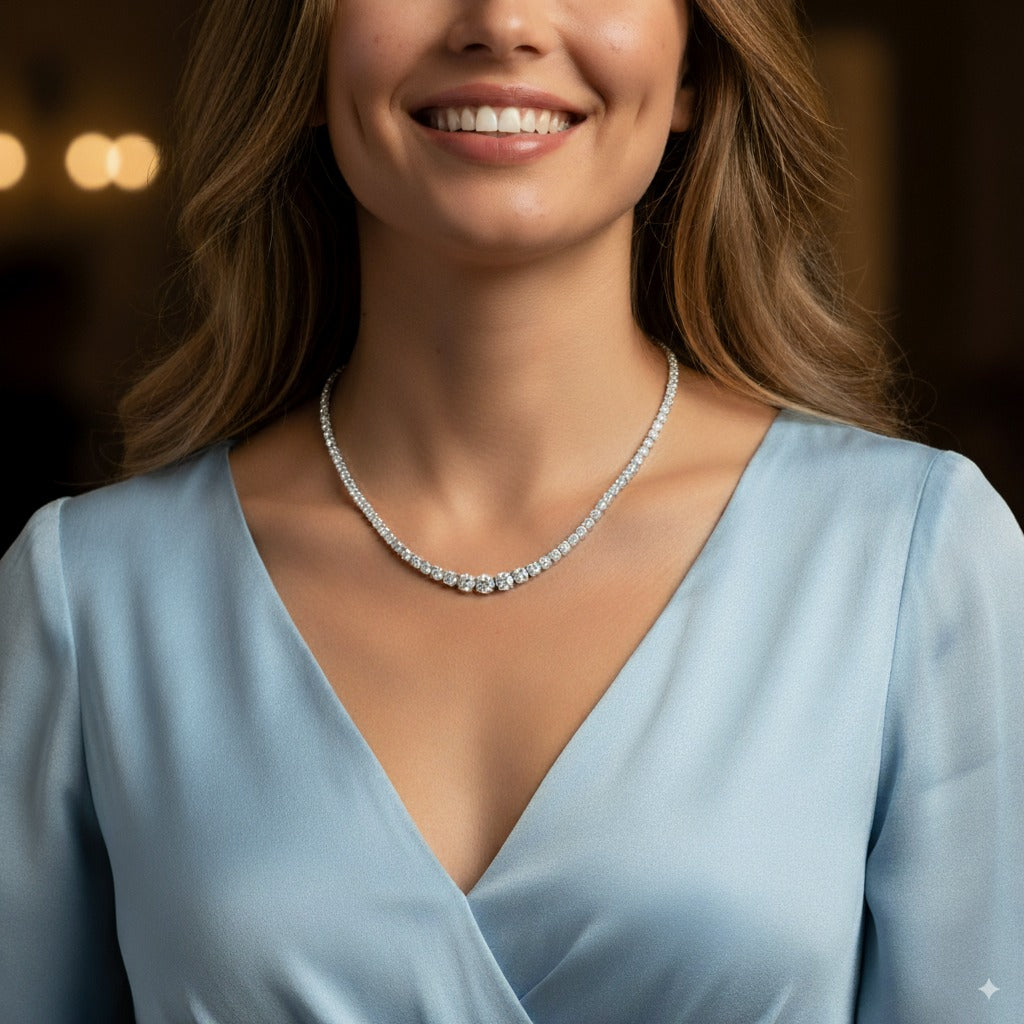 Diamond Graduating Tennis Necklace