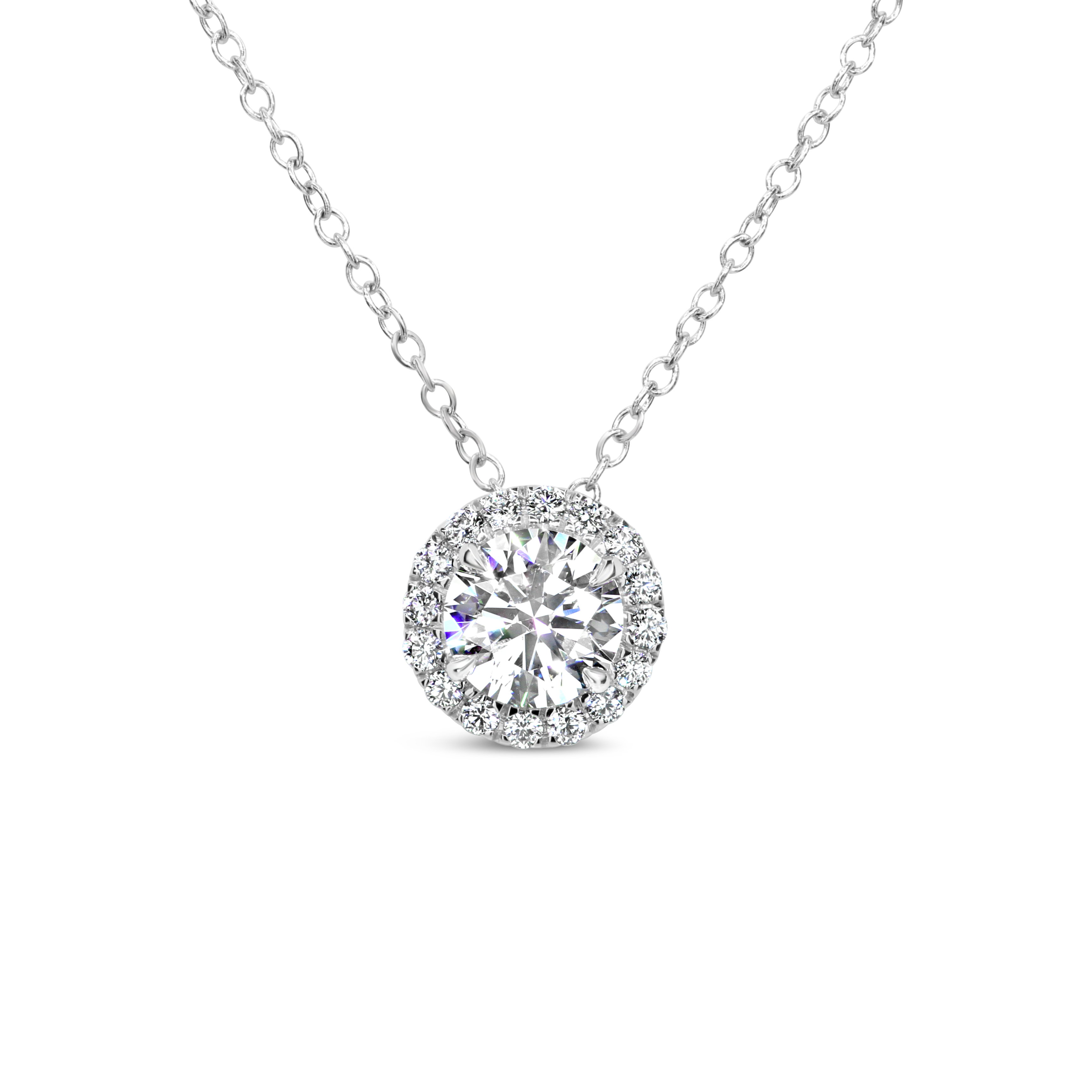 Diamond Circular Diamond Halo Pendant
